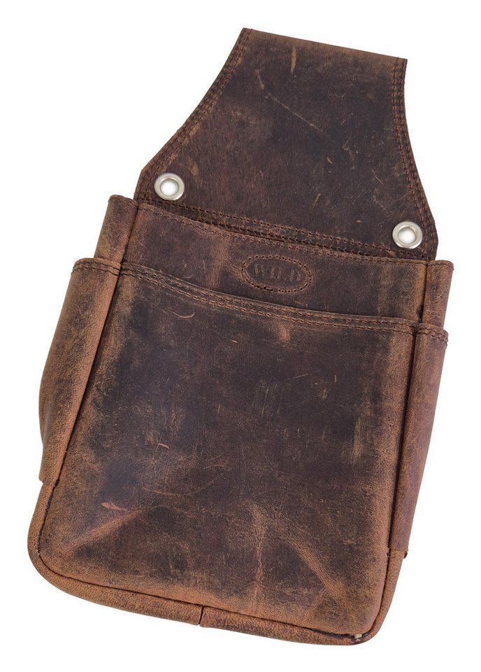 Einkaufszauber Kellnerbörse Bayrisches Leder Holster Hüfttasche für Kellner Geldbeutel Oktoberfest, naturbelassenes rustikales robustes Büffelleder von Einkaufszauber