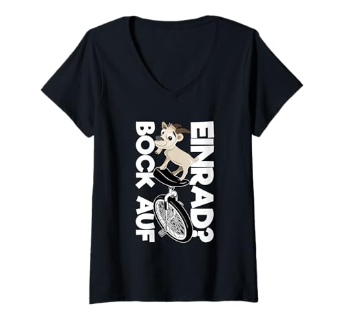 Damen Einradfahren Zubehör Einrad Deko Spruch Einradfahrer T-Shirt mit V-Ausschnitt Damen Einradfahren Zubehör Einrad Deko Spruch Einradfahrer T-Shirt mit V-Ausschnitt von Einrad Deko und Einradfahren Zubehör