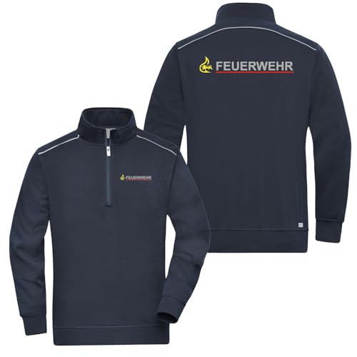 EinsEinsZwei Zipper Reflect Feuerwehr Sweatshirt Baden-Württemberg XL von EinsEinsZwei