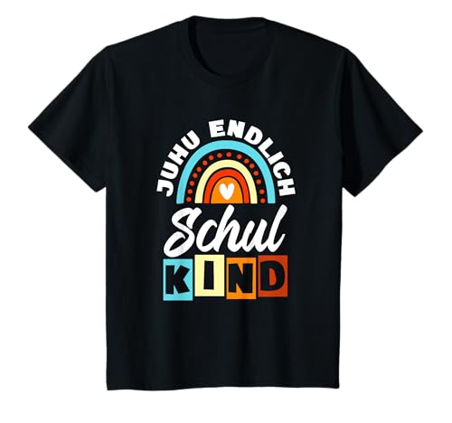 Einschulung Junge Mädchen Juhu endlich Schulkind 2024 T-Shirt von Einschlung Schulanfang Junge Mädchen Kidolix