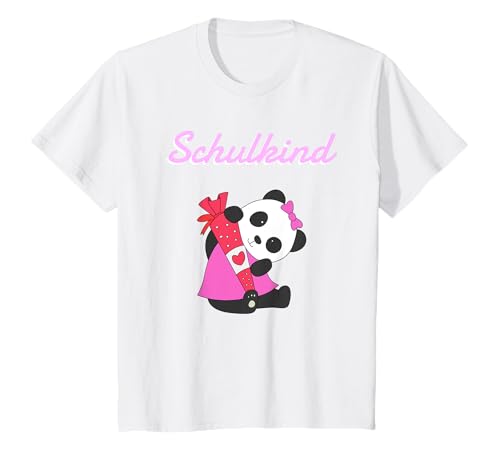 Schulkind |Pandabär Panda mit Schultüte |Einschulung Mädchen T-Shirt von Einschulung 1. Klasse