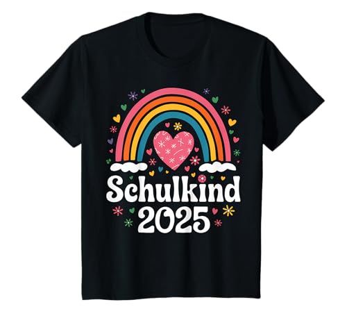 Kinder Schulanfang 2025 Regenbogen Einschulung Mädchen Schulkind T-Shirt Kinder Schulanfang 2025 Regenbogen Einschulung Mädchen Schulkind T-Shirt von Einschulung 2025 Geschenk Für Mädchen