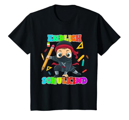 Kinder Einschulung Schulkind Ninja 1. Klasse Schulanfang T-Shirt von Einschulung Erster Schultag Geschenk Schulanfänger