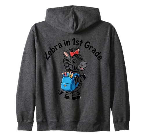 Zebra In 1st Grade Erstklässler Einschulung Mädchen Kapuzenjacke von Einschulung Erstklässler Zebra Schulanfang Schule