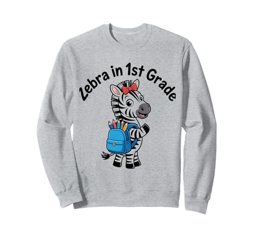 Zebra In 1st Grade Erstklässler Einschulung Mädchen Sweatshirt von Einschulung Erstklässler Zebra Schulanfang Schule
