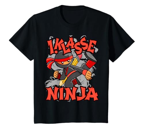 Kinder 1. Klasse Ninja - Zuckertüte erster Schultag Einschulung T-Shirt von Einschulung Geschenke Schulanfänger & ABC-Schützen
