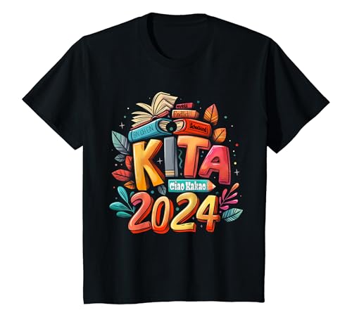 Kinder Endlich Schulkind 2024, Kita Abschluss T-Shirt von Einschulung Geschenke für Erstklässler