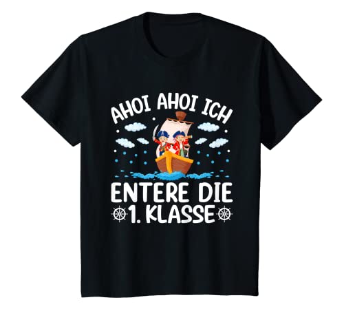 Kinder Ahoi Ich Entere die 1. Klasse, Schulkind Einschulung T-Shirt Kinder Ahoi Ich Entere die 1. Klasse, Schulkind Einschulung T-Shirt von Einschulung Junge Geschenk Pirat Schulkind 2022