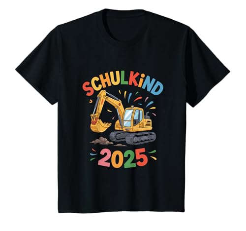 Schulkind 2025 Bagger Einschulung BAU Fahrzeuge Kinder T-Shirt Schulkind 2025 Bagger Einschulung BAU Fahrzeuge Kinder T-Shirt von Einschulung Kinder 2026