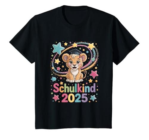 Kinder Schulkind 2025 Löwe Einschulung Sterne Kinder Motiv T-Shirt Kinder Schulkind 2025 Löwe Einschulung Sterne Kinder Motiv T-Shirt von Einschulung Kinder 2027