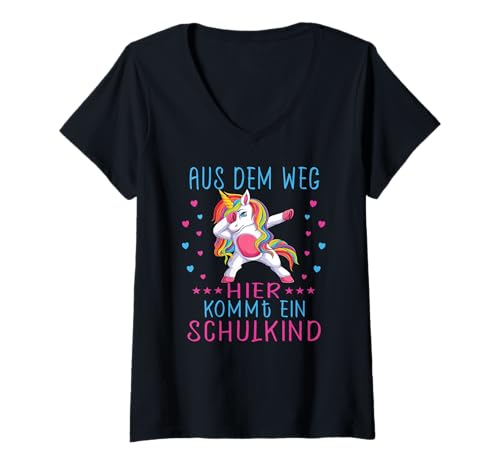 Damen 1. Klasse Einschulung Schulkind Schule Einhorn Mädchen T-Shirt mit V-Ausschnitt Damen 1. Klasse Einschulung Schulkind Schule Einhorn Mädchen T-Shirt mit V-Ausschnitt von Einschulung Kinder Kita Abschied Erstklässler