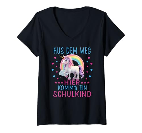 Damen 1. Klasse Einschulung Schulkind Schule Einhorn Mädchen T-Shirt mit V-Ausschnitt Damen 1. Klasse Einschulung Schulkind Schule Einhorn Mädchen T-Shirt mit V-Ausschnitt von Einschulung Kinder Kita Abschied Erstklässler
