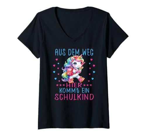 Damen 1. Klasse Einschulung Schulkind Schule Einhorn Mädchen T-Shirt mit V-Ausschnitt Damen 1. Klasse Einschulung Schulkind Schule Einhorn Mädchen T-Shirt mit V-Ausschnitt von Einschulung Kinder Kita Abschied Erstklässler