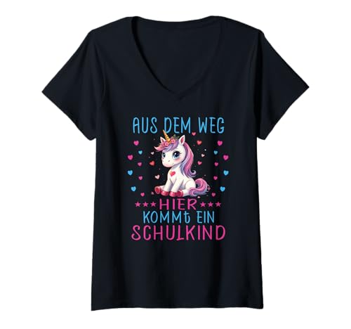 Damen 1. Klasse Einschulung Schulkind Schule Einhorn Mädchen T-Shirt mit V-Ausschnitt Damen 1. Klasse Einschulung Schulkind Schule Einhorn Mädchen T-Shirt mit V-Ausschnitt von Einschulung Kinder Kita Abschied Erstklässler