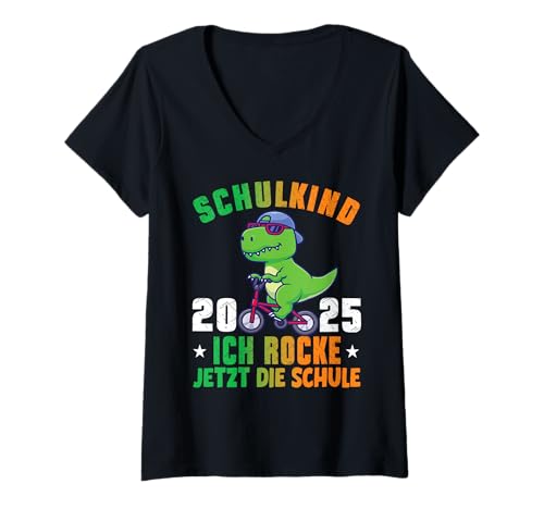 Damen 1. Klasse Einschulung Schultüte Schulkind Schule T-Rex Jungs T-Shirt mit V-Ausschnitt Damen 1. Klasse Einschulung Schultüte Schulkind Schule T-Rex Jungs T-Shirt mit V-Ausschnitt von Einschulung Kinder Kita Abschied Erstklässler
