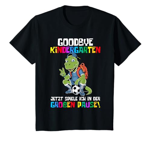 Kinder Fussball T-Rex Schulkind 2025 Junge T-Shirt von Einschulung Outfit Kita Abgänger 2025 Shirt