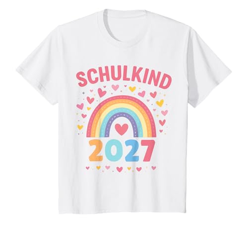 Kinder Schulkind 2027 Regenbogen Einschulung Einschulungsstart T-Shirt Kinder Schulkind 2027 Regenbogen Einschulung Einschulungsstart T-Shirt von Einschulung Regenbogen 2027 Deko Cool
