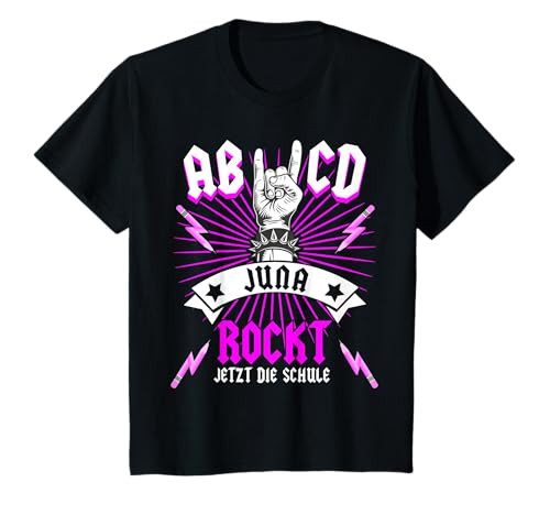 Kinder Juna rockt die Schule Einschulung Erstklässler Rocker T-Shirt Kinder Juna rockt die Schule Einschulung Erstklässler Rocker T-Shirt von Einschulung Rocker Musiker Erstklässler Design