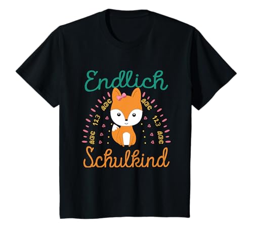 Kinder Einschulung 2025 Mädchen Fuchs 1. Klasse Endlich Schulkind T-Shirt von Einschulung Schulanfang Schulanfänger Outfits