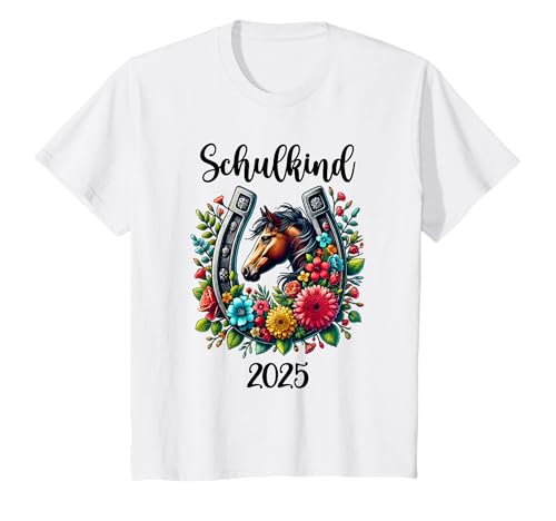 Kinder Einschulung Erstklässlerin Schulmädchen Pferd Schulkind 2025 T-Shirt Kinder Einschulung Erstklässlerin Schulmädchen Pferd Schulkind 2025 T-Shirt von Einschulung Tochter Erstklässlerin Schulmädchen