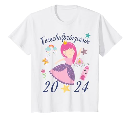 Kinder Vorschulkind 2024 Prinzessin Mädchen Einschulung Vorschule T-Shirt von Einschulung Vorschule Mädchen T-Shirt Vorschulkind