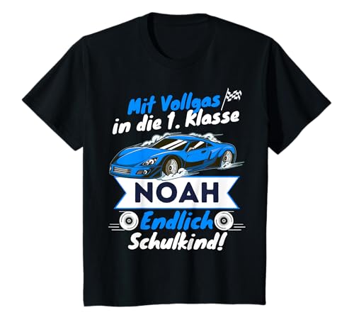 Kinder Mit Namen Personalisiertes Schulanfang 2024 Noah Schulstart T-Shirt von Einschulung jetzt 1. Klasse Jungen Shirt mit Namen