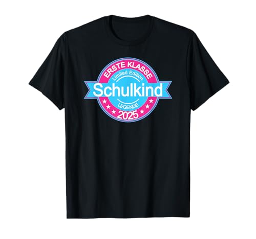 Schulanfang Einschulung Schulkind 2025 Erstklässler Mädchen T-Shirt von Einschulungsgeschenk 1. Klasse Kinder Schultüte
