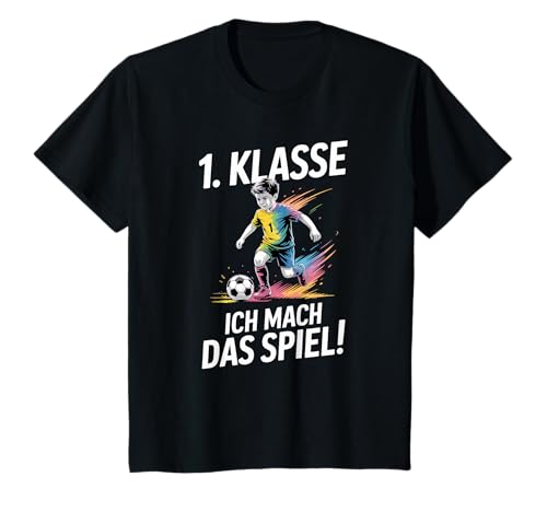 Kinder 1. Klasse Fußballspieler Schulkind 2025 T-Shirt von Einschulungsgeschenk 2025 Jungen Fussball