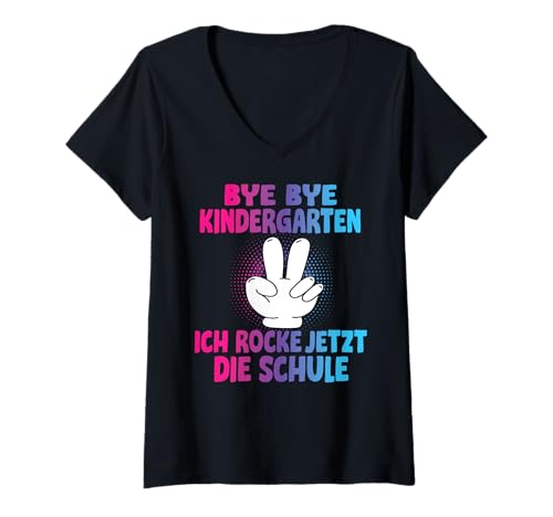 Damen Einschulung 5.Klasse Schulstart 2025 Schule Kinder Jungs T-Shirt mit V-Ausschnitt von Einschulungsgeschenk 5. Klasse Jungen & Mädchen