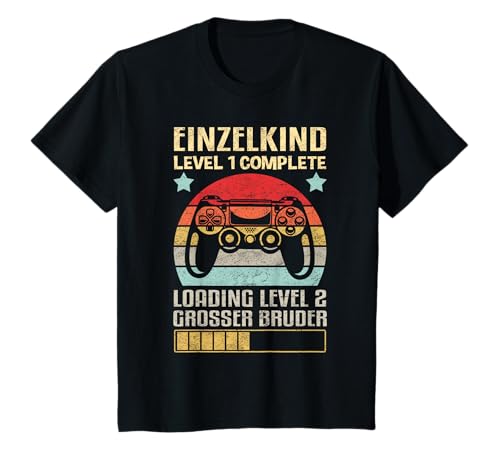 Kinder Einzelkind Level 1 Complete Loading Level 2 Grosser Bruder T-Shirt von Einzelkind Großer Bruder Designs & Geschenke