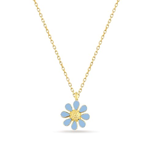 Einzelstück® Halskette Daisy mit Gänseblümchen Anhänger I 925 Sterling Silber vergoldet I Antiallergen & Nickelfrei (Daisy Halskette Silber) (Forgetmenot Halskette Gold) von Einzelstück