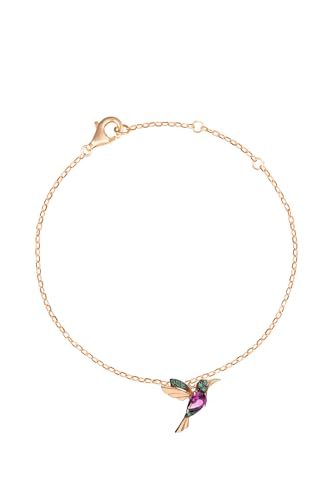 Einzelstück® Kolibri Fußkette I 925 Sterling Silber Fußkettchen mit Vogel Design I 14K Gold & Rosegold I Hummingbird Vogel mit Zirkonia Steinen I Allergikerfreundlicher Echtschmuck (Rosegold) von Einzelstück