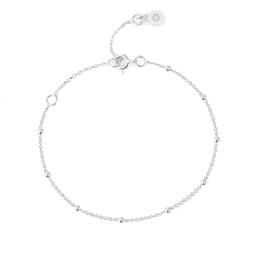 Einzelstück® Kugelarmband 925 Sterling Silber I Armband mit Kugeln vergoldet I Planetkette I Silberarmband Handmade Echtschmuck I Damenarmband I Armkette (Harmony Armband Silber) von Einzelstück