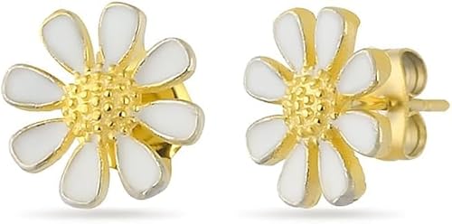 Einzelstück® Ohrstecker "Daisy" Gänseblümchen I 925 Sterling Silber I Antiallergen & Nickelfreier Echtschmuck (Silber/Gold) von Einzelstück