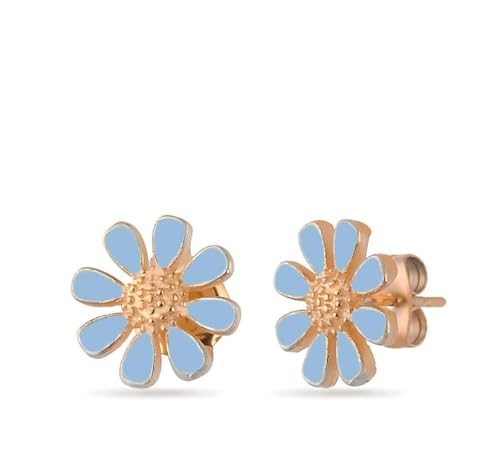 Einzelstück® Ohrstecker "Daisy" Gänseblümchen Ohrringe I 925 Sterling Silber I Antiallergen & Nickelfreier Echtschmuck (Forgetmenot Ohrstecker Rosegold) von Einzelstück
