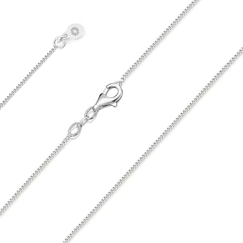 Einzelstück® Panzerkette Silberkette 1.1 mm - Damen Halskette 925 Sterling Silber - verschiedene Längen - Größenverstellbar 50cm - 47cm - 45 cm (Silber 50+5cm) von Einzelstück