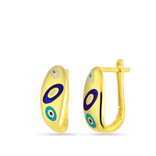 Einzelstück® Santorini Ohrringe I Silber Ohrringe Türkis und Blau I aus 925 Sterling Silber/mit 14K Gold/mit 14K Roségold vergoldet I Handgefertigtes Unikat I Antiallergen & nickelfrei (Gold) von Einzelstück