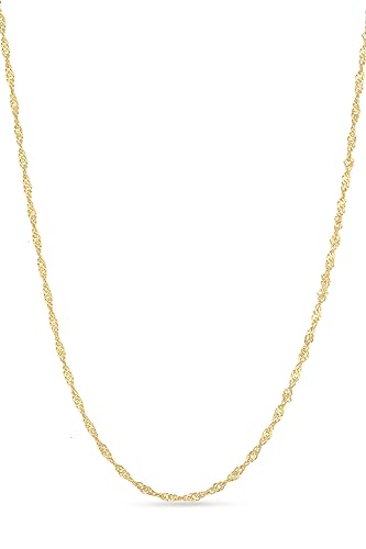 Einzelstück® Singapurkette 925 Silber I Silberkette gedreht in 18K vergoldet I minimalistische Kette Damen ohne Anhänger (Memory Kette Gold) von Einzelstück