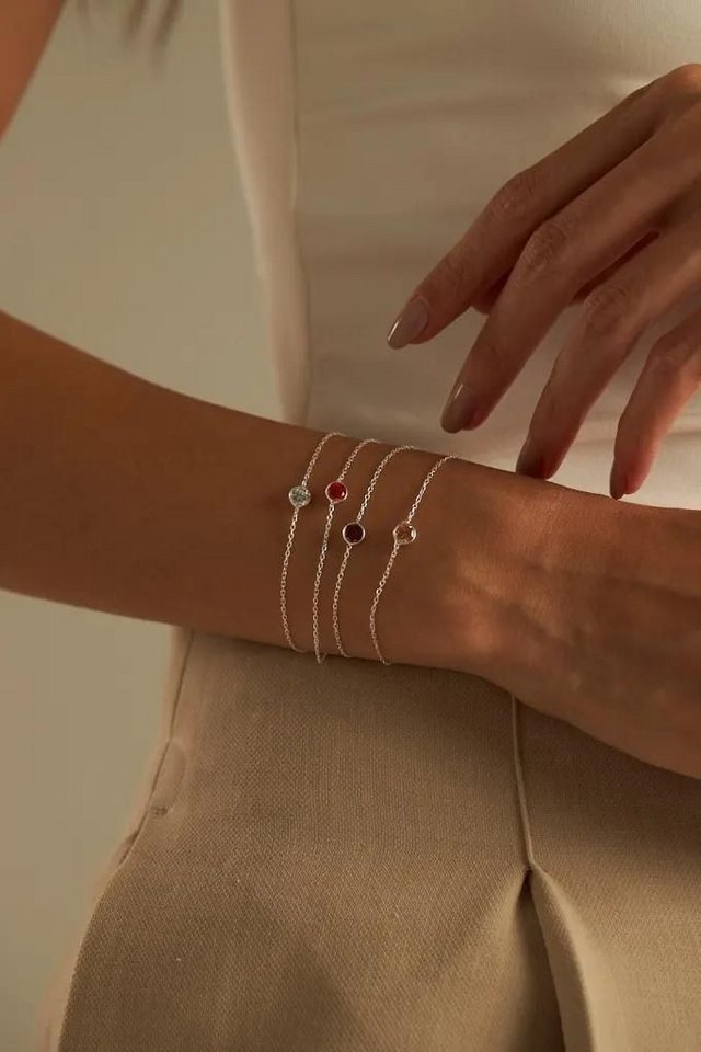 Einzelstück Armkette Armband SINGLE CRYSTAL Silber von Einzelstück
