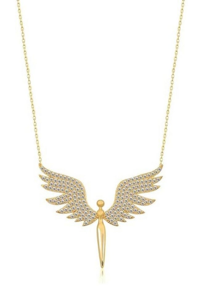 Einzelstück Charm-Kette Halskette Angel 925 Sterling Silber von Einzelstück