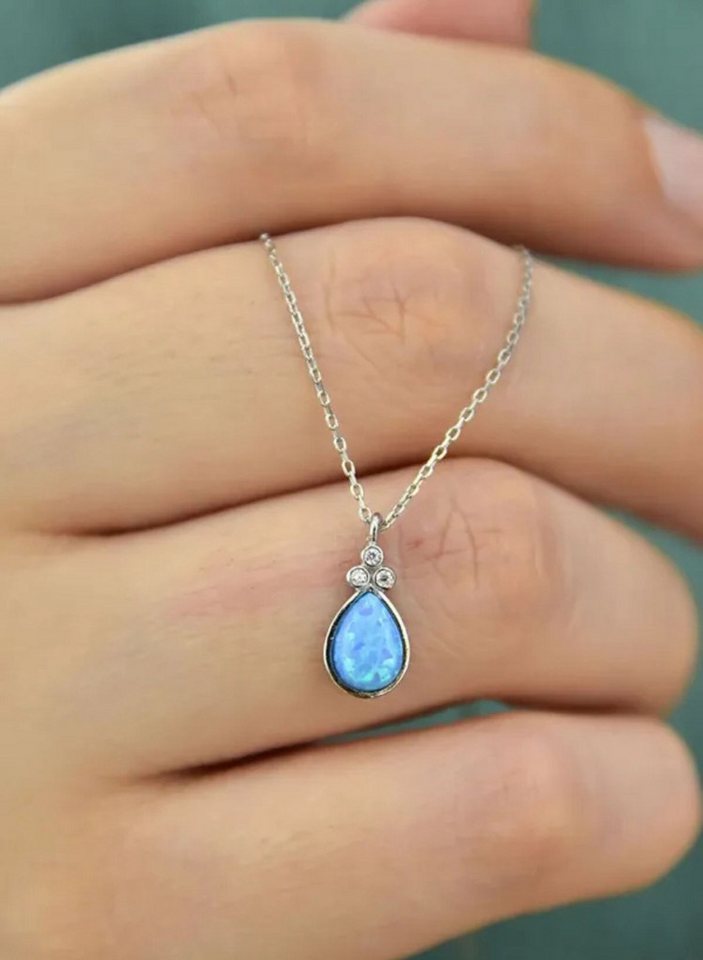 Einzelstück Charm-Kette Opal Classic Halskette von Einzelstück