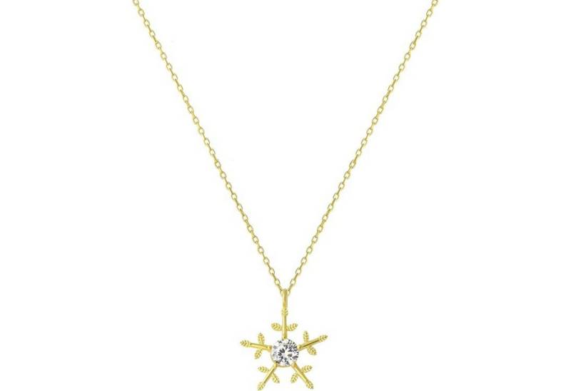 Einzelstück Charm-Kette Schneeflocken Halskette 925 Sterling Silber von Einzelstück