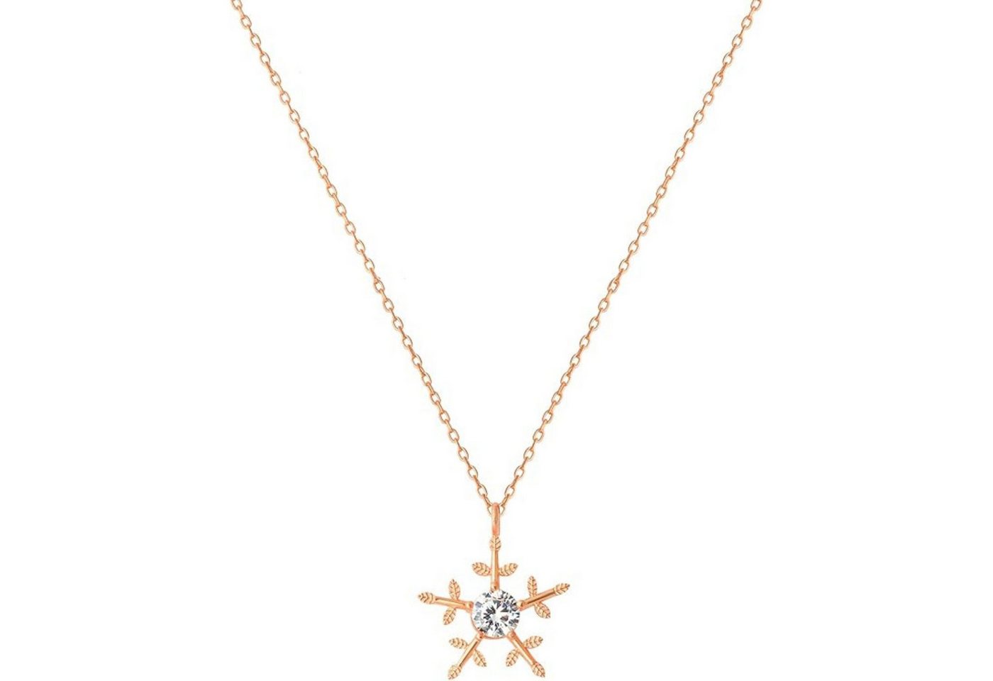 Einzelstück Charm-Kette Schneeflocken Halskette 925 Sterling Silber von Einzelstück
