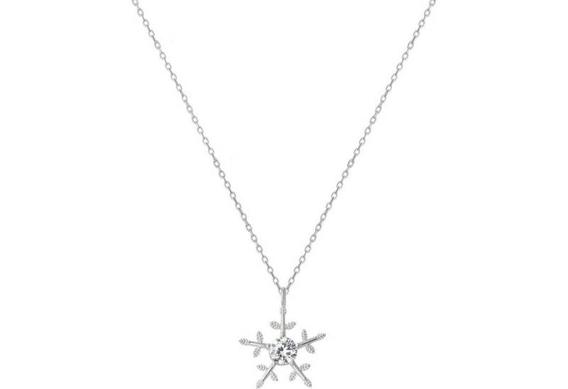 Einzelstück Charm-Kette Schneeflocken Halskette 925 Sterling Silber von Einzelstück