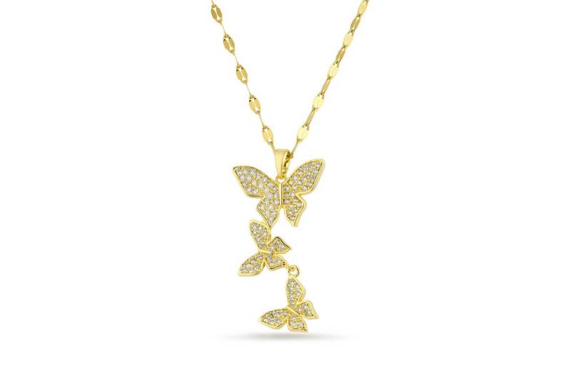 Einzelstück Charm-Kette Three Butterflies Halskette von Einzelstück
