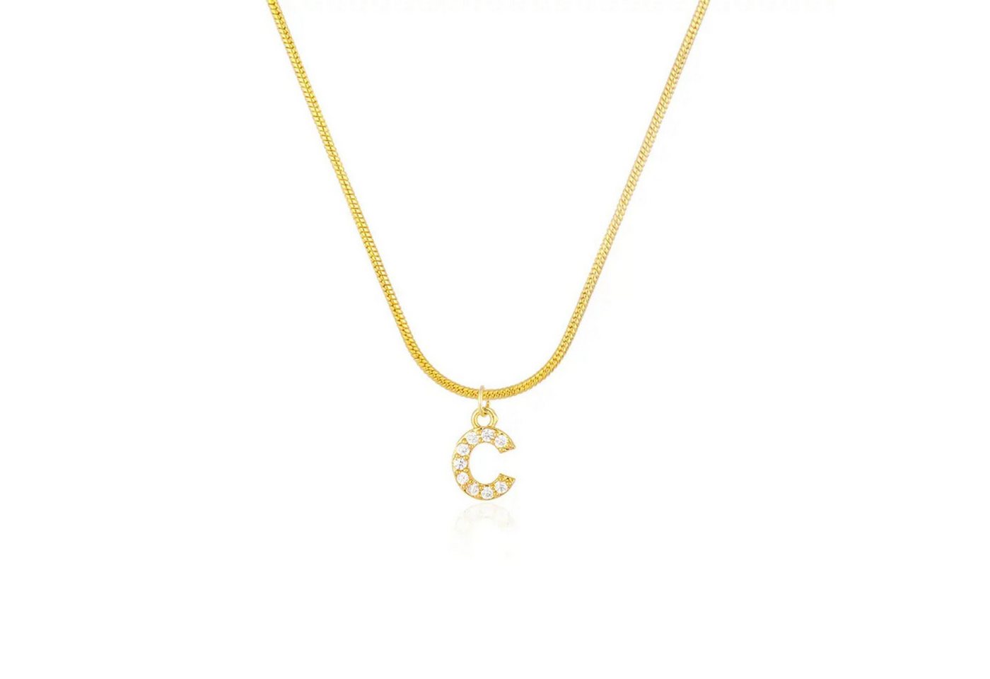 Einzelstück Charm-Kette Zirkonia Letters Halskette von Einzelstück