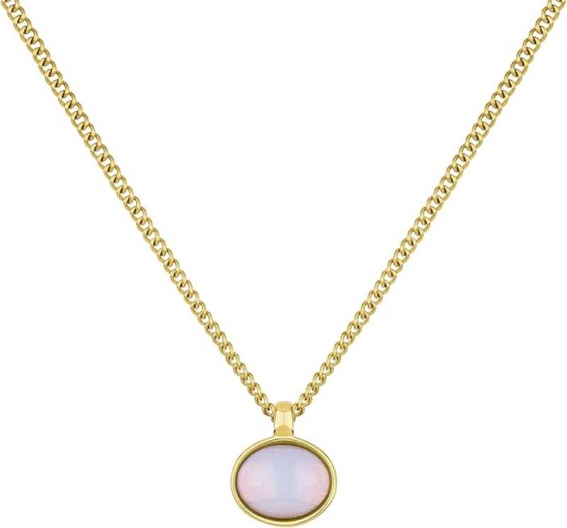 Einzelstück Kette mit Anhänger Halskette Damen Kette Wasserfest Ubud Stein 14K vergoldet Edelstahl von Einzelstück