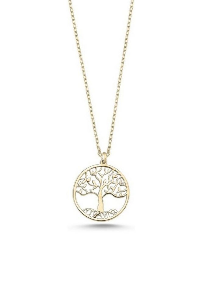 Einzelstück Kette mit Anhänger Halskette Lebensbaum 925 Silber I Tree of Life vergoldet & nickelfrei Einzelstück Kette mit Anhänger Halskette Lebensbaum 925 Silber I Tree of Life vergoldet & nickelfrei von Einzelstück