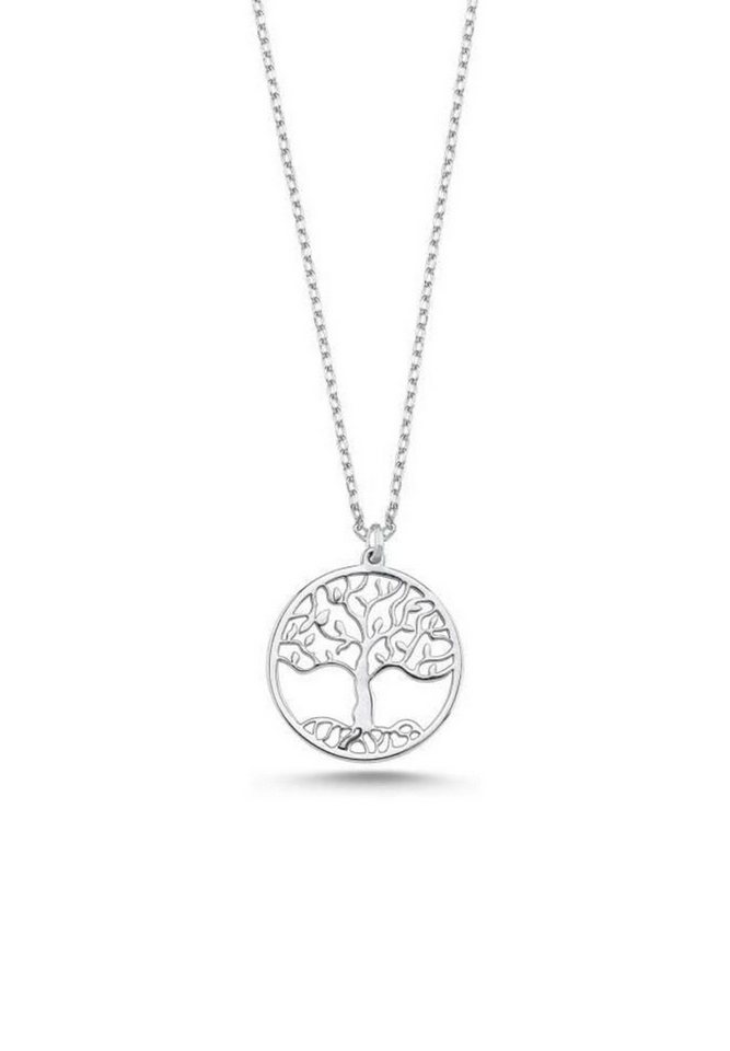 Einzelstück Kette mit Anhänger Halskette Lebensbaum 925 Silber I Tree of Life vergoldet & nickelfrei von Einzelstück