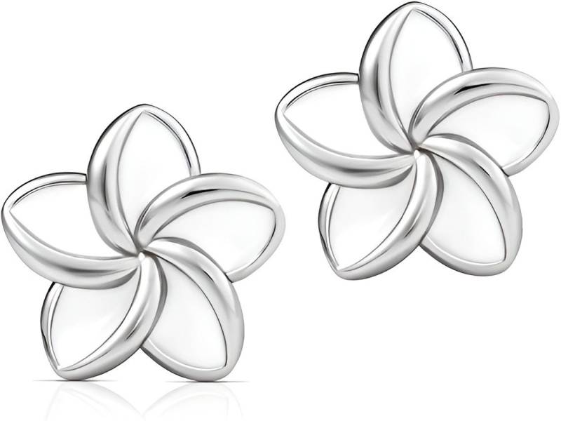 Einzelstück Ohrring-Set Ohrringe Frangipani mit Monoi Blume von Einzelstück